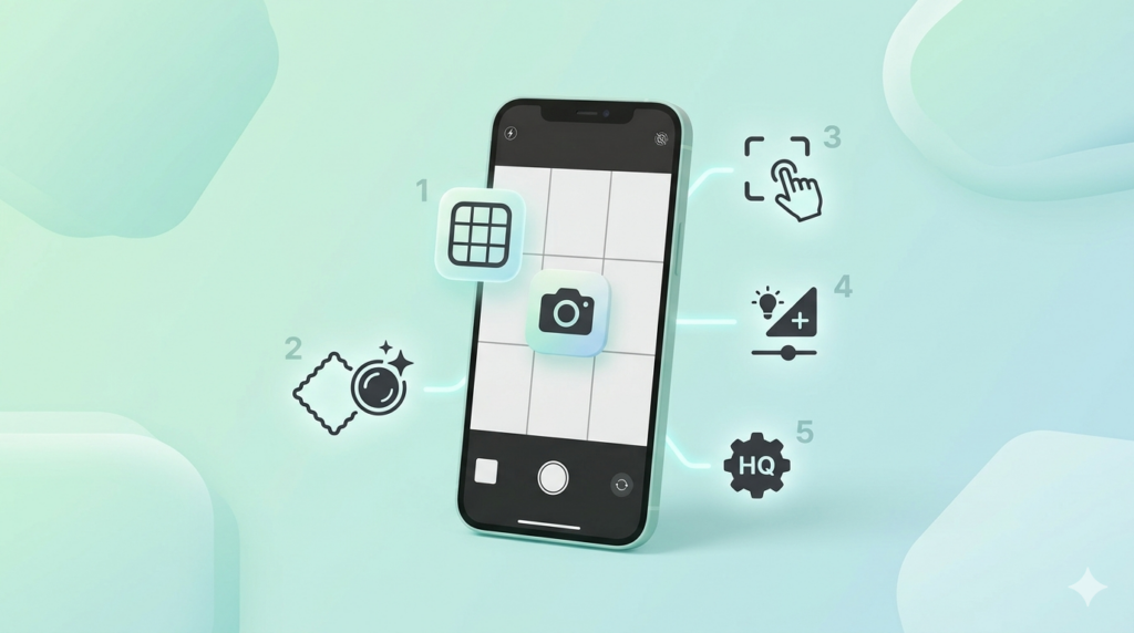 스마트폰 카메라 설정 방법 안내 이미지