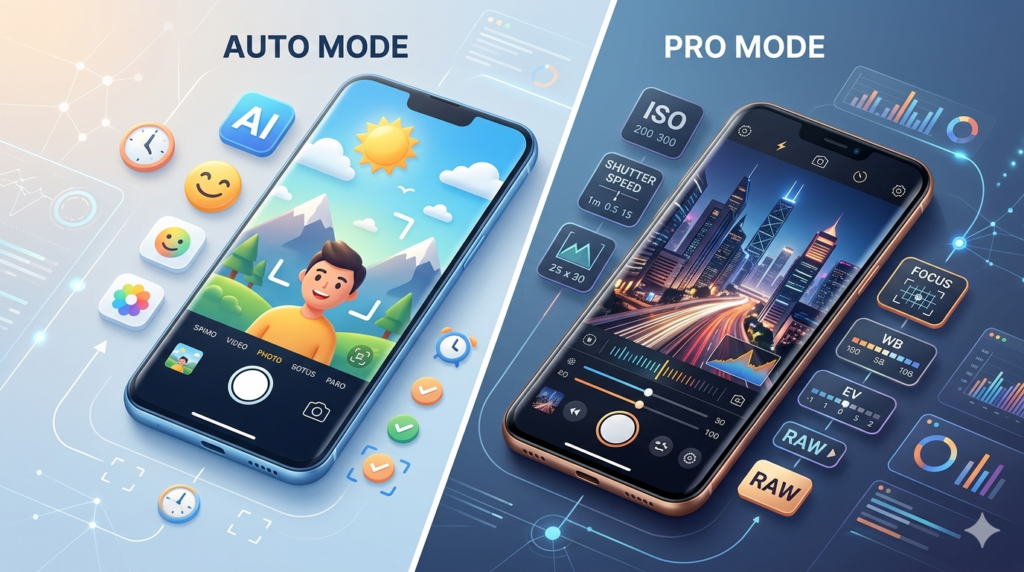 자동 모드 vs 프로 모드 완벽 비교